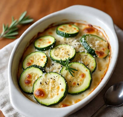 Gratin fondant de courgettes au four